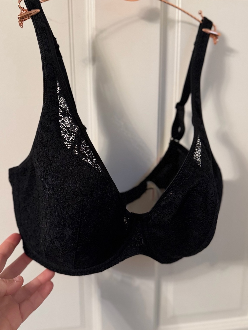 Prima Donna Black Lace Full Cup Underwire Bra NWT US 34G